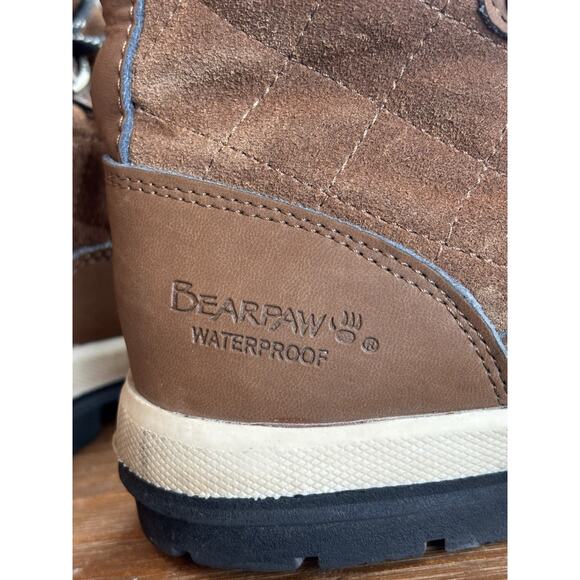 Bear Paw Women’s Leather Waterproof Mid Calf Boot Sz 11 NWOT Brown Lace Up Zip - Picture 6 of 10